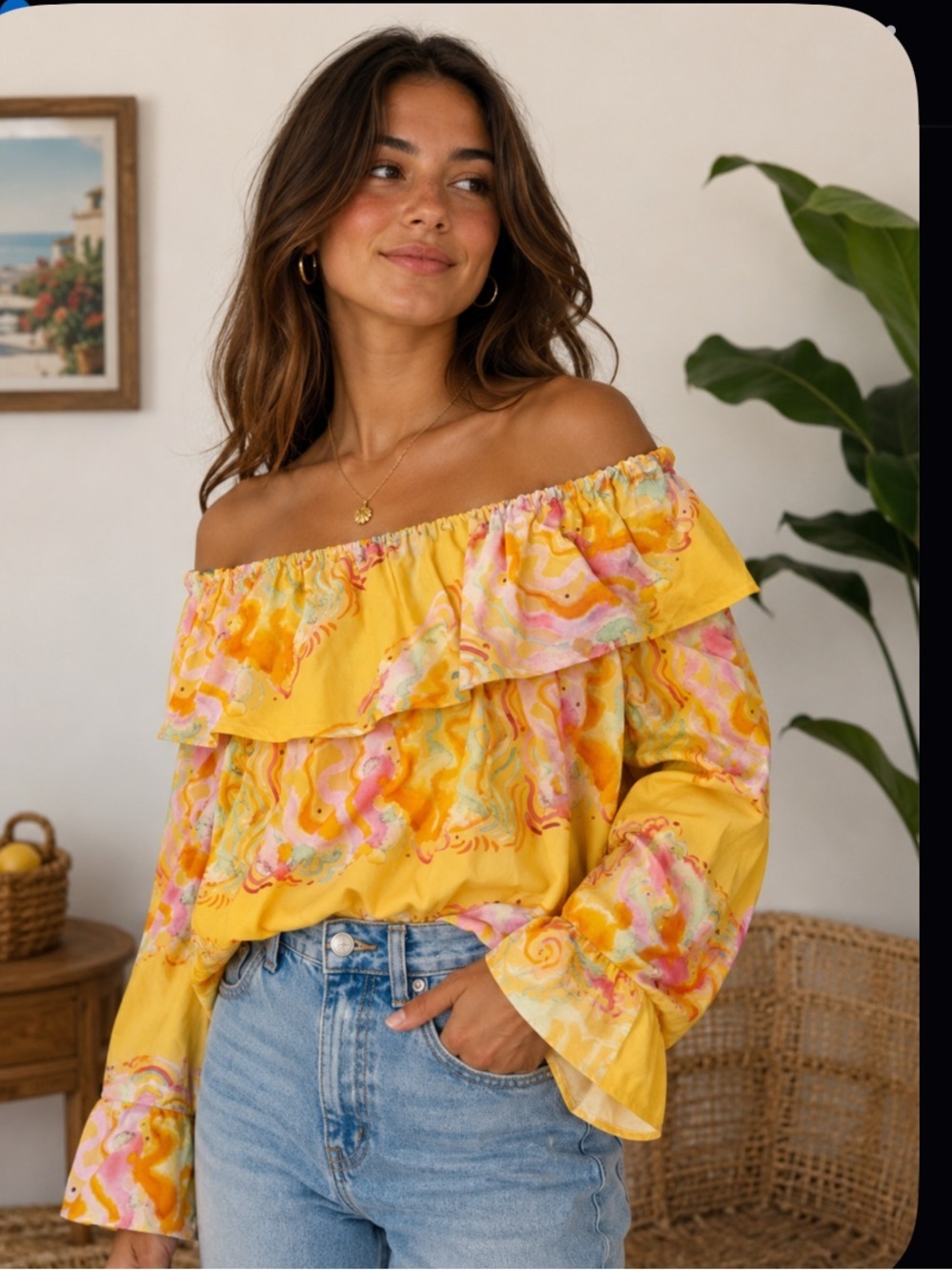Rare CARJULUCA
NEW
STORY BY ALDO
MARTINES blouse ruffle summer resort boho $348